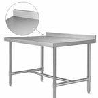 Thumbnail image #3 for Klinger's Trading HBST2460 60-Inch x 24-Inch Stainless Steel Open Base Work Table with 2-Inch Rear Up-Turn
