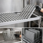 Thumbnail image #3 for Fermod Fermostock 64358-R1 64-Inch x 22-Inch Horizontal Vented Aluminum Shelf, 800 lb. Capacity, Removable Polymer Inserts