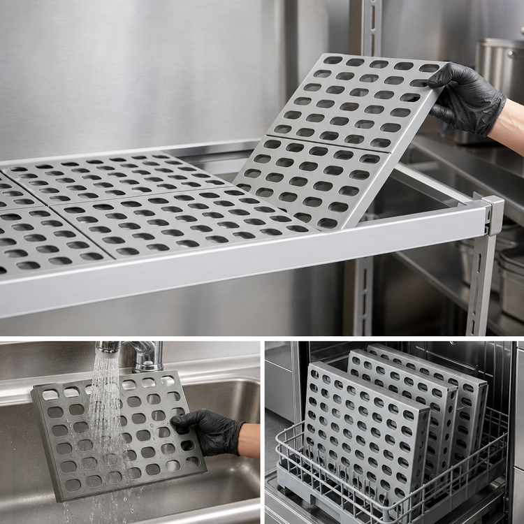 Product image #3 for Fermostock 64-Inch x 22-Inch Horizontal Vented Shelf with Removable Polymer Inserts