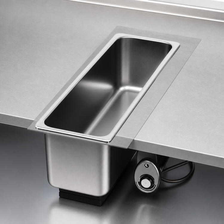 Product image #3 for Wells Half-Size Built-In Electric Hot Well Food Warmer, 1 Half-Size Long Pan Opening