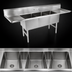 Thumbnail image #3 for John Boos B Series 3-Compartment Stainless Steel Sink with Left and Right Drainboards
