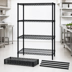 Thumbnail image #3 for Quantum WR86-2472BK 4-Shelf Black Epoxy Wire Shelving Starter Unit, 72"W x 24"D x 86"H