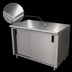 Thumbnail image #3 for Advance Tabco 72 Inch x 30 Inch Enclosed Work Table with Cabinet Base, Sliding Doors, and 14-Gauge 304 Stainless Steel Top