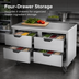 Thumbnail image #3 for Beverage Air 48-Inch Two-Section Stainless Steel Worktop Freezer with 4 Drawers and Flat Top