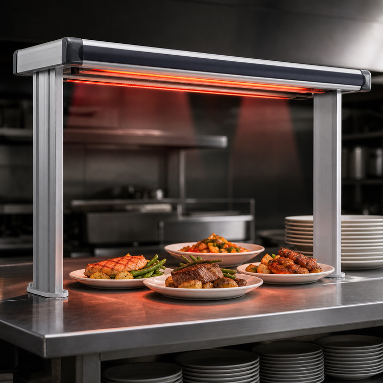 Product image #3 for Hatco Glo-Ray Designer Dual Strip Heat Lamp with Lights, 27-1/2 Inch Wide, Aluminum, 820 Watts