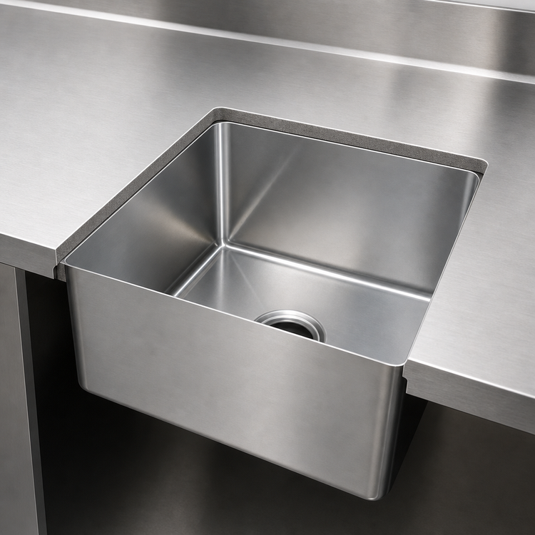 Product image #3 for John Boos 1-Compartment Weld-In Undermount Stainless Steel Sink, 24 x 24 x 14 Inches