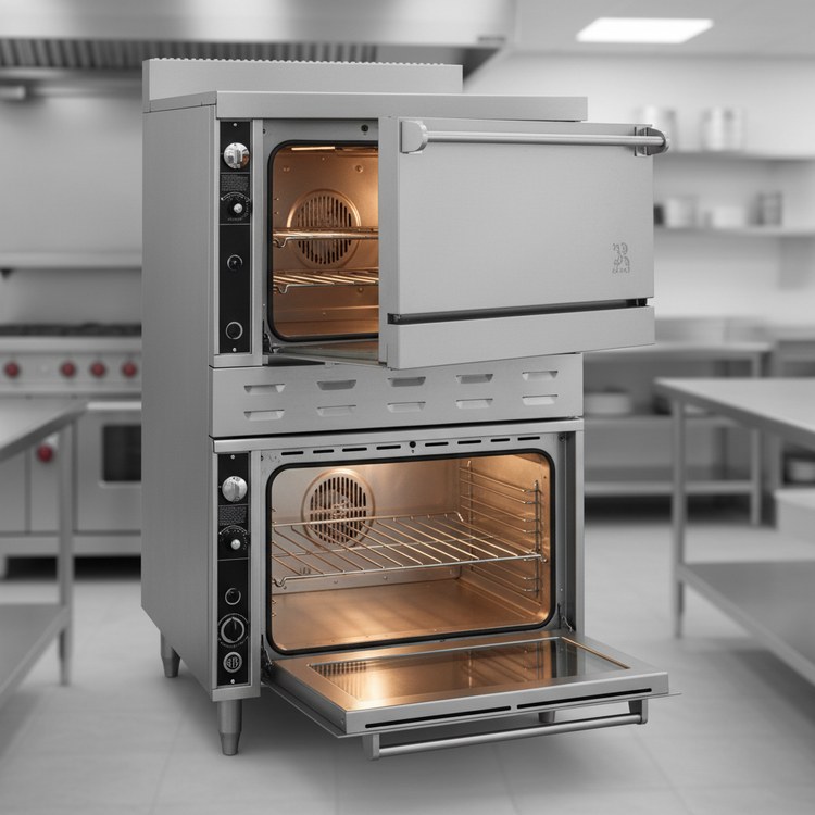 Product image #2 for Titan JTRH-236 36" Heavy Duty Stacked Gas Range Type Oven with (2) Standard Ovens