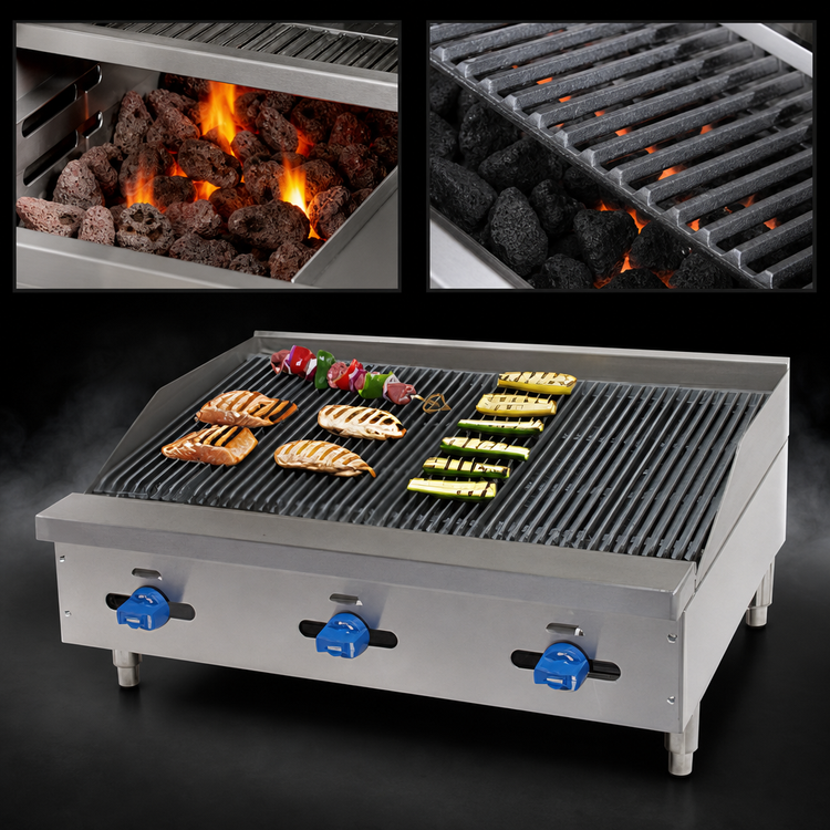 Product image #3 for Comstock-Castle 36-Inch Countertop Gas Lava Rock Char-Broiler