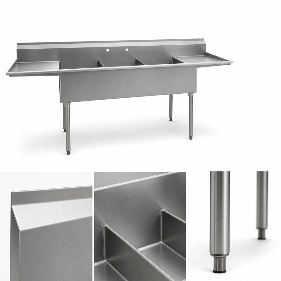16-Gauge 304 Stainless Steel Construction