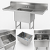 Thumbnail image #3 for 1-Compartment Fabricated Sink with Left and Right Drainboards, 96 Inch Length, 304 Stainless Steel