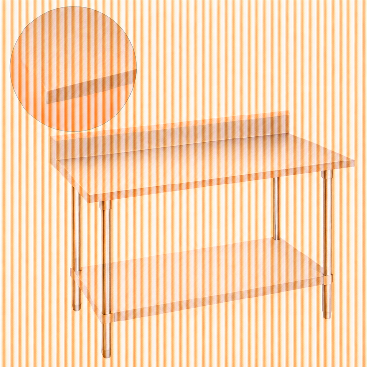 Product image #3 for Advance Tabco 72-Inch x 30-Inch Stainless Steel Work Table with 5-Inch Backsplash and Galvanized Undershelf