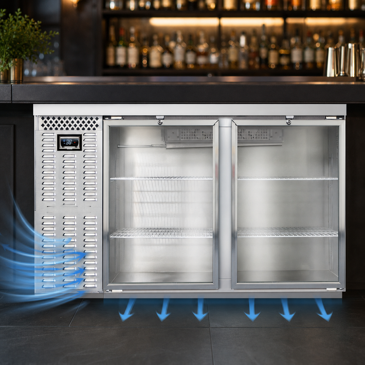 Product image #3 for Continental BB59NSSGD 59" Stainless Steel Refrigerated Back Bar Cooler with Glass Doors