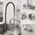 Thumbnail image #3 for T&S Brass EasyInstall Wall-Mount Pre-Rinse Unit with Add-On Faucet, 14-Inch Swing Nozzle, and 8-Inch Centers