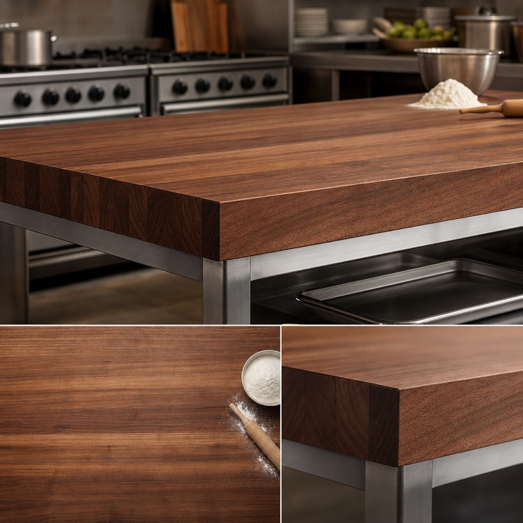 Product image #3 for Boos Block Full-Length Edge Grain American Black Walnut Kitchen Countertop, 108 x 32 x 2-1/4 Inch, Varnique Finish