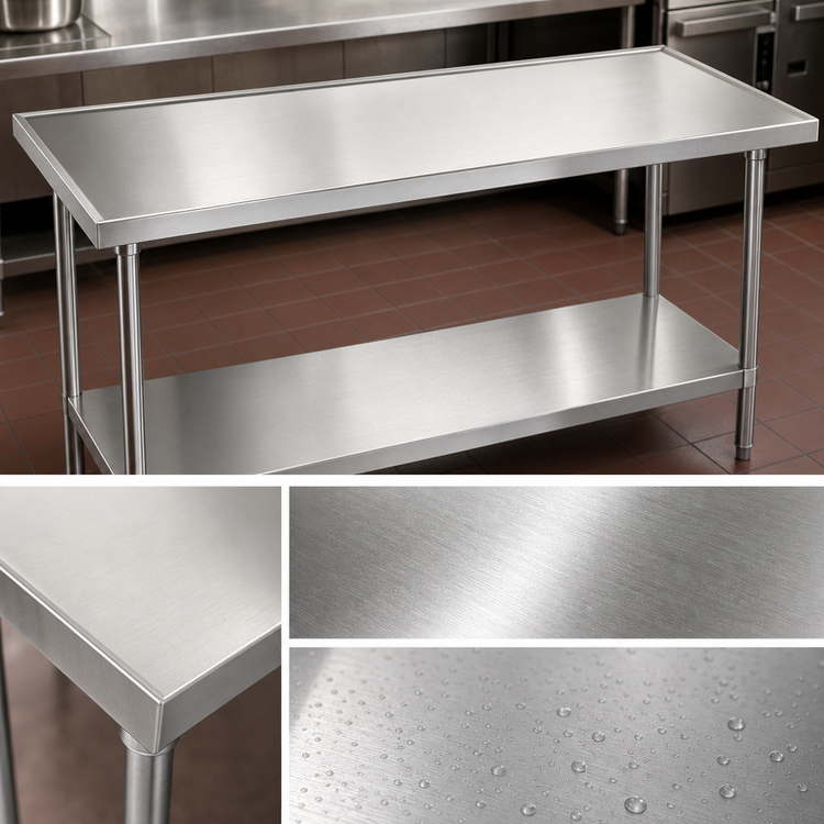 Product image #3 for Advance Tabco 48" x 24" 14 Gauge 304 Stainless Steel Work Table with Adjustable Undershelf
