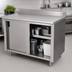 Thumbnail image #3 for Advance Tabco Special Value Series Enclosed Work Table with Cabinet Base, Sliding Doors, and Mid-Shelf, 48 x 24 Inches, 304 Stainless Steel Top