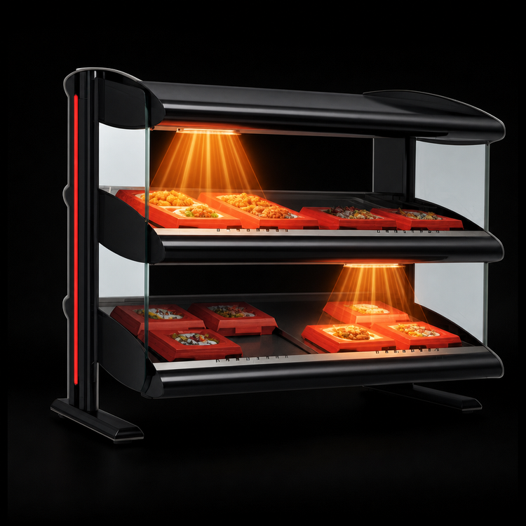 Product image #3 for Hatco Spot On Horizontal Dual-Shelf Heated Zone Merchandiser Warmer, 40-Inch Countertop Hot Food Display