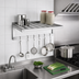 Thumbnail image #3 for New Age Wall-Mounted T-Bar Aluminum Shelf with Pot Rack, 36 x 20 Inches, 700 Lb. Capacity, 6 Hooks