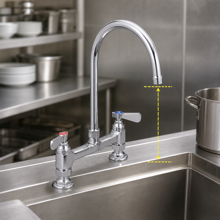 Product image #3 for OptiFlow Heavy Duty Deck Mount Faucet with 5-Inch Gooseneck Spout, 8-Inch Centers