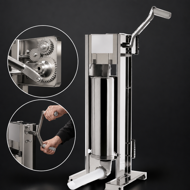 Product image #3 for Trento Manual Vertical Sausage Stuffer, 2-Speed Gear Drive, 18 lb Capacity