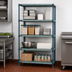 Thumbnail image #3 for Quantum 4-Tier Stationary Wire Plastic Mat Shelving Unit, 36W x 21D x 63H, Green Epoxy Finish