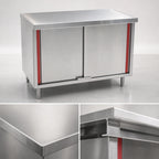 Thumbnail image #3 for Eagle Group Spec-Master CB3048SEM Enclosed Stainless Steel Work Table, 48"W x 30"D, Sliding Doors, 14-Gauge 304 Top, Marine Edge