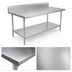 Thumbnail image #3 for John Boos Stallion 84 Inch x 30 Inch Stainless Steel Work Table with 5 Inch Backsplash and Galvanized Undershelf