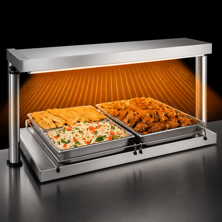 Product image #3 for Hatco Glo-Ray® 48-Inch Freestanding Heated Shelf, 9-3/4-Inch Deep, Stainless Steel Top