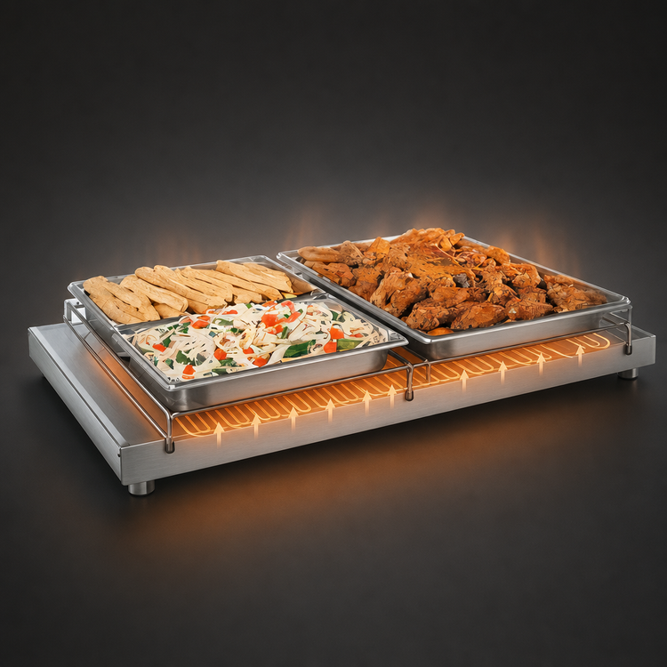 Product image #3 for Hatco Glo-Ray 48-Inch Freestanding Heated Shelf, 19.5-Inch Deep, Stainless Steel Top, 120V