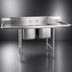 Thumbnail image #3 for Eagle Group 314 Series 2-Compartment Stainless Steel Sink with Left and Right Drainboards, 88 Inch