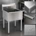 Thumbnail image #3 for Eagle Group One-Compartment 304 Stainless Steel Utility Sink with Galvanized Legs, 25-3/8 x 25 Inches