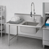 Thumbnail image #3 for John Boos 72-Inch Straight Soiled Dish Table with Pre-Rinse Sink and 10-Inch Backsplash