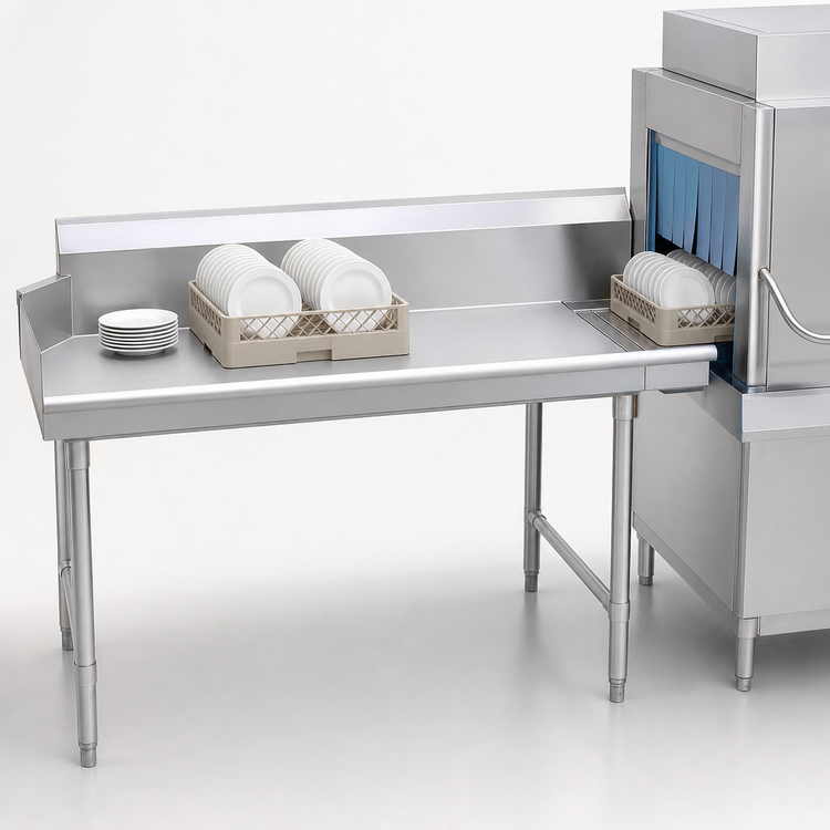 Product image #3 for John Boos 72-Inch x 30-Inch Clean Straight Right-Hand Pro-Bowl Dish Table with 10-Inch Backsplash