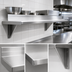 Thumbnail image #3 for Advance Tabco 48-Inch x 18-Inch Wall-Mounted 304 Stainless Steel Shelf, 16 Gauge, Satin Finish