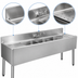 Thumbnail image #3 for CHOICE 84-Inch Three-Compartment Underbar Sink Unit with Dual Drainboards and Deck-Mount Faucet