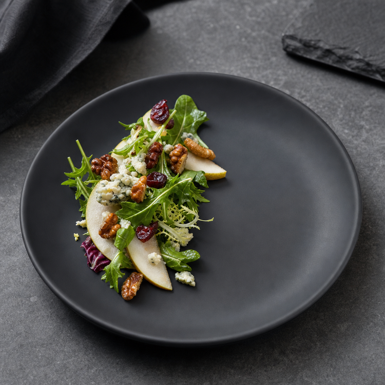 Product image #3 for Ridge 9-Inch Free Form Melamine Salad Plate, Slate, Matte Finish