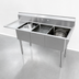Thumbnail image #3 for Omcan 3-Compartment Floor Model Pot Sink with Left Drainboard, 18-Gauge 304 Stainless Steel