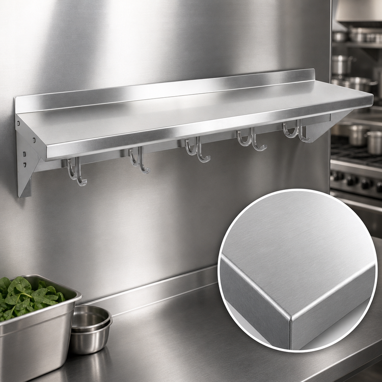 Product image #3 for John Boos Stallion 24-Inch Wall-Mount Stainless Steel Pot Rack Shelf