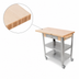 Thumbnail image #4 for John Boos Cucina Elegante Mobile Maple Butcher Block Cart with Drawer, Drop Leaf, and Stainless Steel Shelves, 40-Inch x 20-Inch x 35-Inch