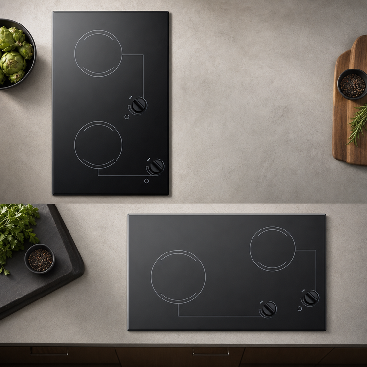 Product image #3 for Summit 21-1/4 Inch 2-Burner Radiant Electric Cooktop with Black Ceramic Glass Surface