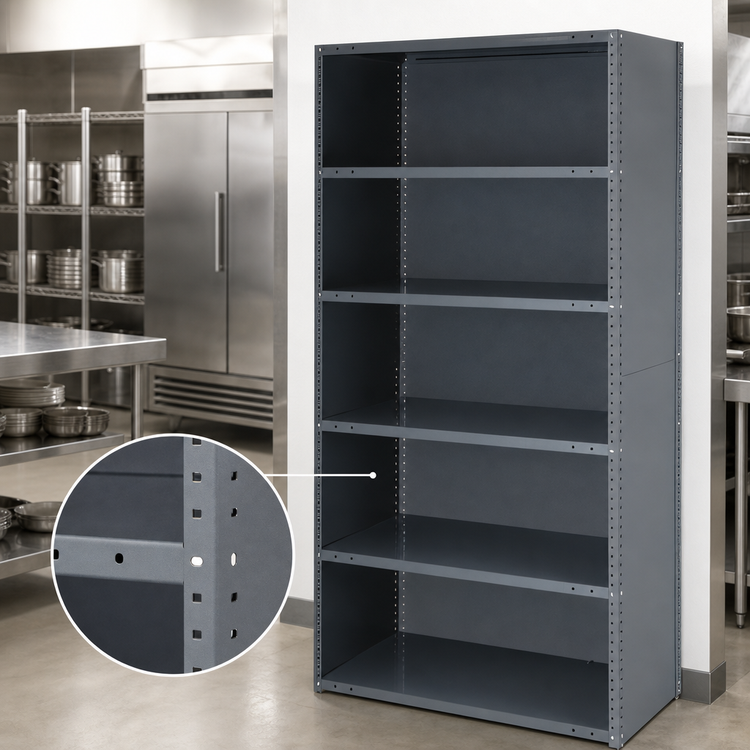 Product image #3 for Quantum IRONMAN 4-Shelf Closed Steel Shelving Unit, 36-Inch W x 18-Inch D x 75-Inch H