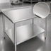 Thumbnail image #3 for Eagle Group Budget Series 48 Inch x 36 Inch 430 Stainless Steel Work Table with 1-1/2 Inch Rear Up-Turn and Undershelf