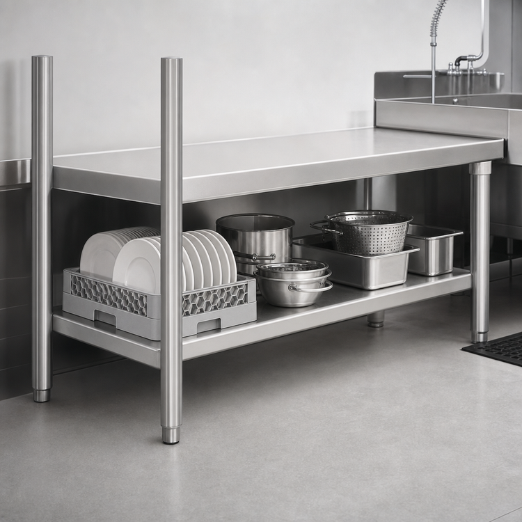 Product image #3 for Eagle Group 48 Inch Wide x 24 Inch Deep Galvanized Dishtable Undershelf