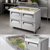 Thumbnail image #3 for Turbo Air Super Deluxe 48-1/4-Inch Two-Section Refrigerated Mega Top Sandwich/Salad Prep Table with Glass Lid and 4 Drawers