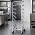 Thumbnail image #3 for Dinex DXP506 Aluminum End-Loading Pan Rack, 6-Tray, Open-Side, 9" Spacing, for 18" x 26" Trays