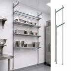 Thumbnail image #3 for Quantum TTK-E18GY 18-Inch Stationary End Kit for Overhead Track Shelving, Gray Epoxy Antimicrobial Finish