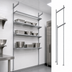 Thumbnail image #3 for Quantum 18-Inch Stationary End Kit for Overhead Track Shelving, Gray Epoxy Antimicrobial Finish