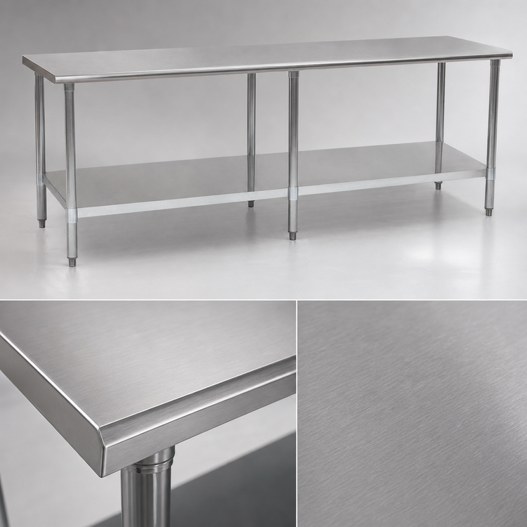 Product image #3 for Eagle Spec-Master 108-Inch x 24-Inch 14-Gauge Stainless Steel Work Table with Adjustable Galvanized Undershelf