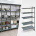 Thumbnail image #3 for Cambro Camshelving Basics Plus 42 x 24 x 84-Inch 5-Tier Vented and Solid Add-On Polymer Shelving Unit, Brushed Graphite
