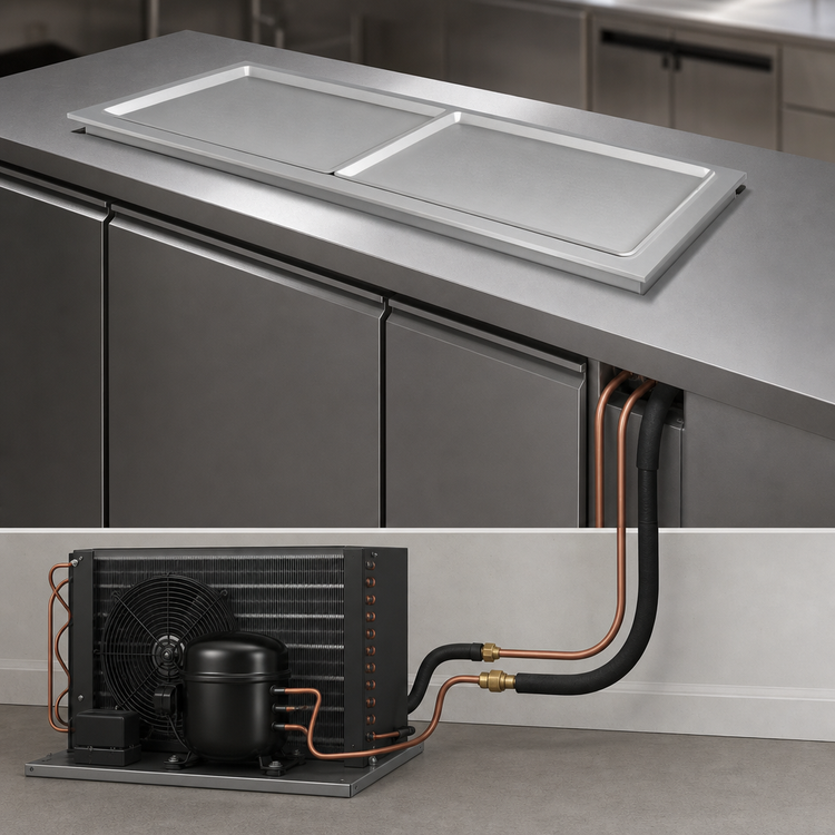 Product image #3 for Hatco 57-Inch Drop-In Remote Frost Top for 3 Full-Size Sheet Pans